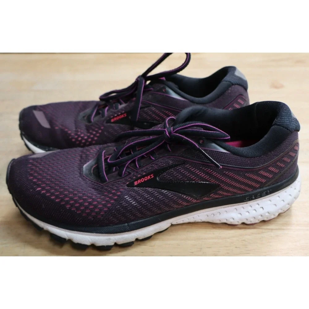 Brooks Ghost 12 Cushion Neutral Black Pink Womens Size 9 B Medium
